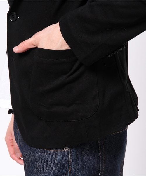 SHIPS JET BLUE（シップスジェットブルー）の「★★SHIPS JET BLUE(シップス ジェットブルー): アイスコットンジャケット15SS（テーラードジャケット・メンズ・ブラック/ネイビー・MEDIUM/SMALL/LARGE）」の3枚目の写真