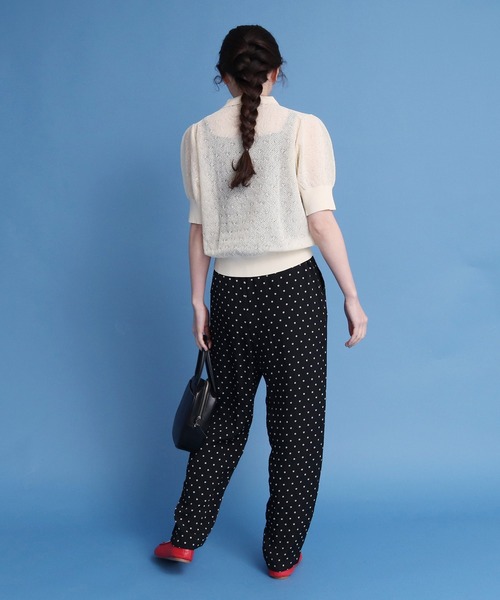 希少モデル ヴィヴィアンウエストウッド サマーニット 半袖リブ ポロシャツ 薄手 Dot&Stripes CHILD WOMAN(ドットアンドストライプス