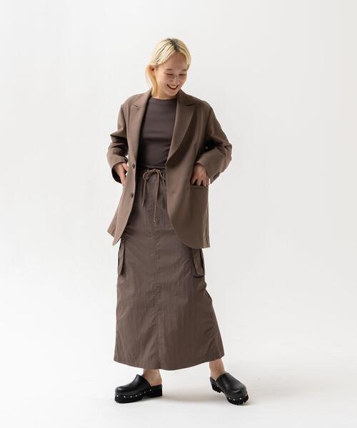 CITEN（シテン）の「＜CITEN＞シアーリブ ロングスリーブ Tシャツ（Tシャツ/カットソー・レディース・ダークグレー/ライラック/オフホワイト・FREE）」の19枚目の写真