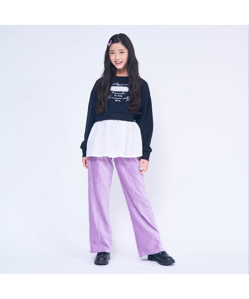 algy（アルジー）の「レイヤード風トレーナー（スウェット・キッズ・グレー/ブラック/オレンジ・XXX-SMALL/XX-SMALL/X-SMALL/SMALL/MEDIUM）」の4枚目の写真