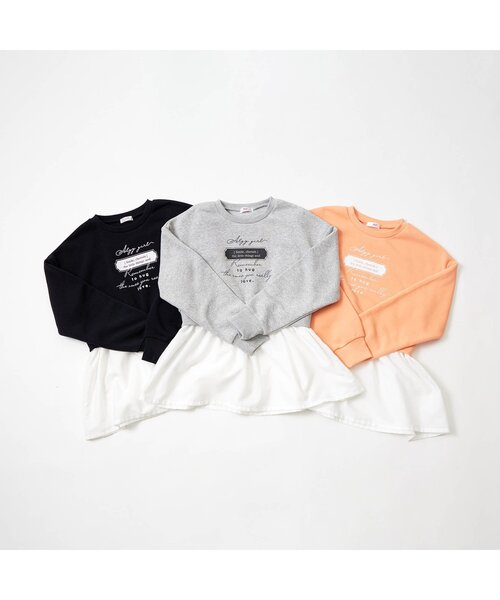 algy（アルジー）の「レイヤード風トレーナー（スウェット・キッズ・グレー/ブラック/オレンジ・XXX-SMALL/XX-SMALL/X-SMALL/SMALL/MEDIUM）」の6枚目の写真