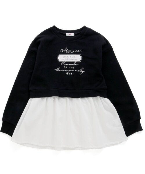 algy（アルジー）の「レイヤード風トレーナー（スウェット・キッズ・グレー/ブラック/オレンジ・XXX-SMALL/XX-SMALL/X-SMALL/SMALL/MEDIUM）」の7枚目の写真