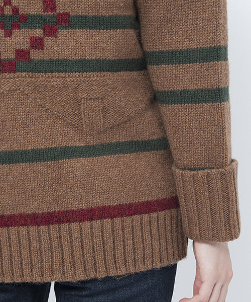 MILKFED.（ミルクフェド）の「【mini12月号掲載】SHAWL COLLAR NATIVE CARDIGAN（カーディガン/ボレロ・レディース・ホワイト/ブラウン・ONE SIZE）」の13枚目の写真