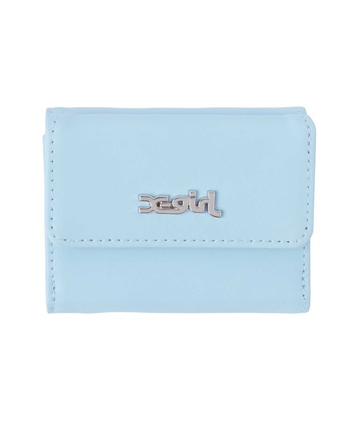 X-girl（エックスガール）の「FAUX LEATHER MINI WALLET（財布・レディース・ライトブルー/ブラック/ホワイト・ONE SIZE）」の3枚目の写真