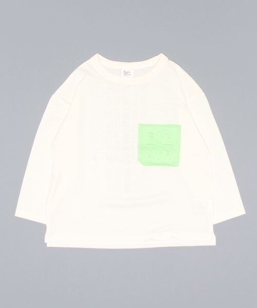 FARM(ファーム)の「エンボスポケットロンT(Tシャツ/カットソー・キッズ・グレー/ブルー/ホワイト・140cm/160cm/150cm/130cm/120cm)」の1枚目の写真