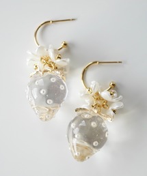 jolie minette/いちごフラワー フープ ピアス/サージカルステンレス316L