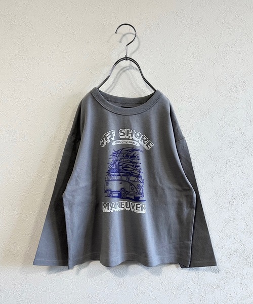 Life Support Products（ライフサポートプロダクツ）の「ナガソデプリントロンＴ(80～150cm)（Tシャツ/カットソー・キッズ・ホワイト/ライトブルー/ブラウン/グレー/レッド/オフホワイト/ピンク/イエロー/ブルー/チャコール・80/90/95/100/110/120/130/140/150）」の4枚目の写真