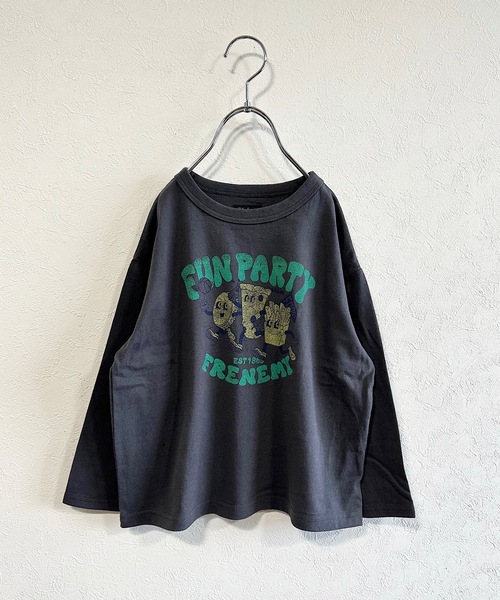 Life Support Products（ライフサポートプロダクツ）の「ナガソデプリントロンＴ(80～150cm)（Tシャツ/カットソー・キッズ・ホワイト/ライトブルー/ブラウン/グレー/レッド/オフホワイト/ピンク/イエロー/ブルー/チャコール・80/90/95/100/110/120/130/140/150）」の5枚目の写真