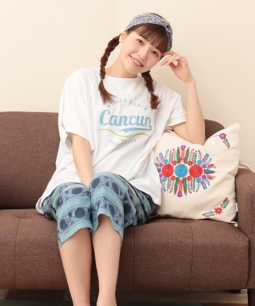 チチカカ(チチカカ)の「エコフレンドリーダイ ブロックプリント ヘアバンド(ヘアバンド・レディース・ブルー/イエロー/ピンク・FREE)」の7枚目の写真