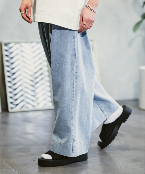 CASPER JOHN（キャスパージョン）の「13oz Wide denim pants/13オンスワイドデニムパンツ（デニムパンツ・メンズ・ブラック/ライトブルー/グレー/インディゴブルー・X-SMALL/SMALL/MEDIUM/LARGE）」の12枚目の写真