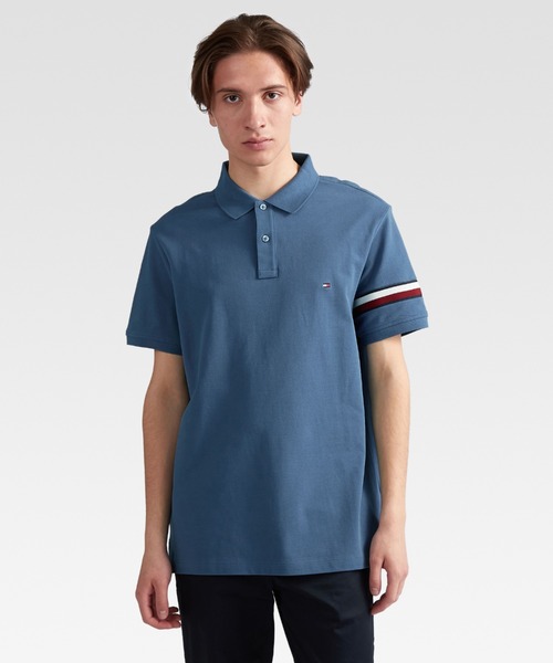 TOMMY HILFIGER（トミーヒルフィガー）の「フラッグロゴレギュラーポロシャツ（ポロシャツ・メンズ・ブルー/ネイビー/ホワイト・SMALL/MEDIUM/LARGE/X-LARGE）」の4枚目の写真
