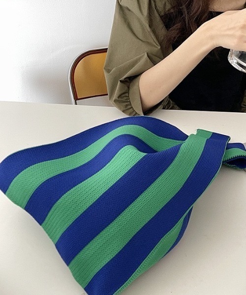 LAC-VERT(ラック・ヴェール)の「ストライプニットトートバッグ(トートバッグ・レディース・その他1/その他2/その他3・FREE)」の3枚目の写真