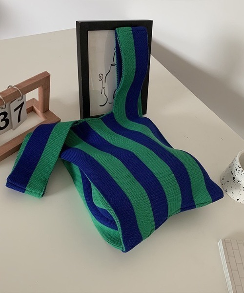 LAC-VERT(ラック・ヴェール)の「ストライプニットトートバッグ(トートバッグ・レディース・その他1/その他2/その他3・FREE)」の8枚目の写真