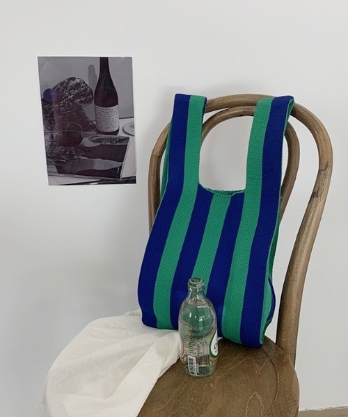 LAC-VERT(ラック・ヴェール)の「ストライプニットトートバッグ(トートバッグ・レディース・その他1/その他2/その他3・FREE)」の10枚目の写真