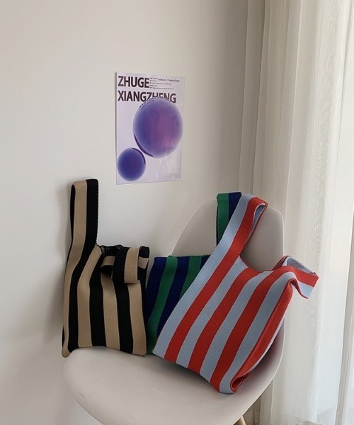 LAC-VERT(ラック・ヴェール)の「ストライプニットトートバッグ(トートバッグ・レディース・その他1/その他2/その他3・FREE)」の11枚目の写真