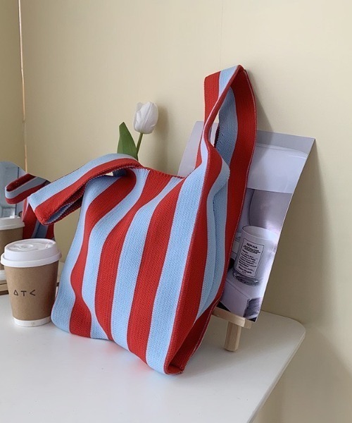 LAC-VERT(ラック・ヴェール)の「ストライプニットトートバッグ(トートバッグ・レディース・その他1/その他2/その他3・FREE)」の13枚目の写真
