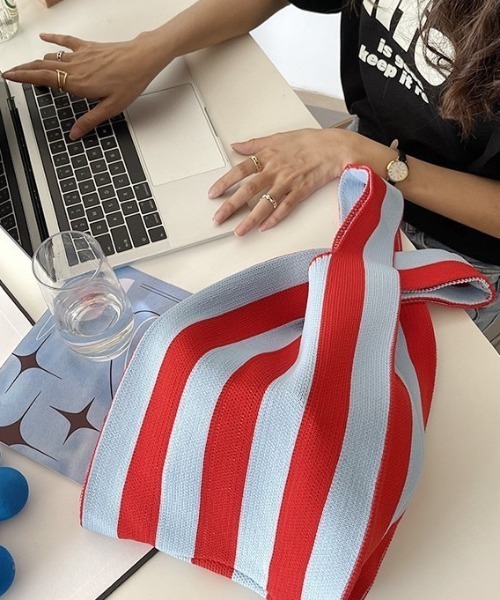 LAC-VERT(ラック・ヴェール)の「ストライプニットトートバッグ(トートバッグ・レディース・その他1/その他2/その他3・FREE)」の16枚目の写真