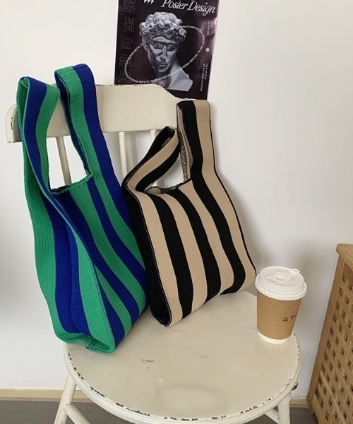 LAC-VERT(ラック・ヴェール)の「ストライプニットトートバッグ(トートバッグ・レディース・その他1/その他2/その他3・FREE)」の19枚目の写真