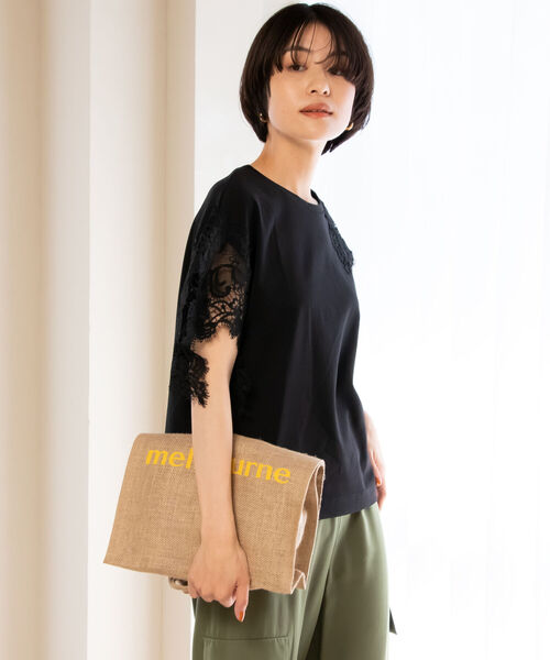 MAISON BENGAL(マイソンベンガル)の「【MAISON BENGAL/ メゾンベンガル】別注ジュートロゴミニトート(トートバッグ・レディース・パープル/ピンク/イエロー・FREE)」の6枚目の写真