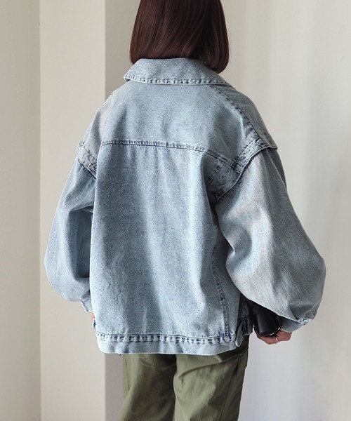 Riberry（リベリー）の「オーバーサイズデニムジャケット（デニムジャケット・レディース・ケミカルウォッシュ/ブルー・FREE）」の7枚目の写真