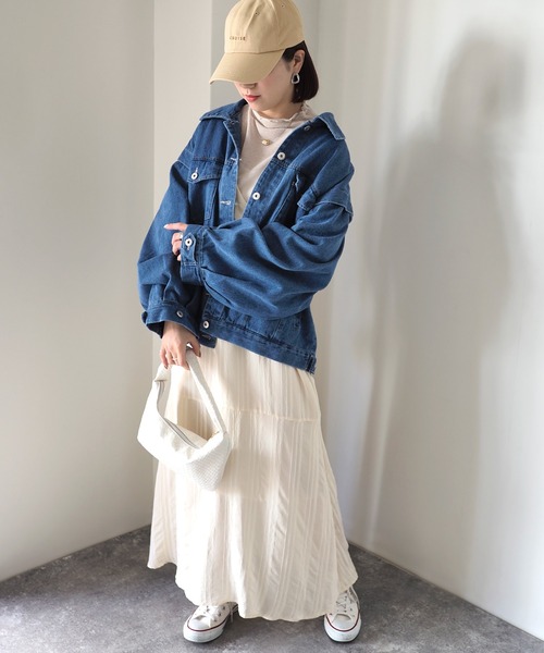 Riberry（リベリー）の「オーバーサイズデニムジャケット（デニムジャケット・レディース・ケミカルウォッシュ/ブルー・FREE）」の12枚目の写真