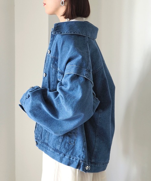 Riberry（リベリー）の「オーバーサイズデニムジャケット（デニムジャケット・レディース・ケミカルウォッシュ/ブルー・FREE）」の15枚目の写真