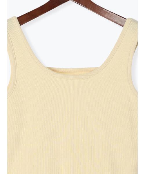 Te chichi（テチチ）の「前後2WAYリブタンクトップ（Tシャツ/カットソー・レディース・ブラック/イエロー/ベージュ/ホワイト・ﾌﾘ-）」の17枚目の写真