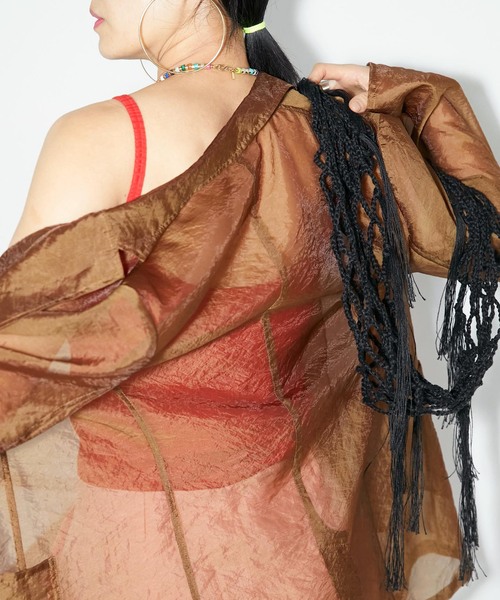 CITYSHOP（シティーショップ）の「AMERICAN SLEEVE CAMI：キャミソール（キャミソール・レディース・レッド/ベージュ/ブラック・FREE）」の4枚目の写真