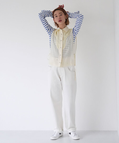 SLOBE citron.（スローブシトロン）の「SLOBE citron.カーブデニム（デニムパンツ・レディース・アイボリー・36/38）」の2枚目の写真