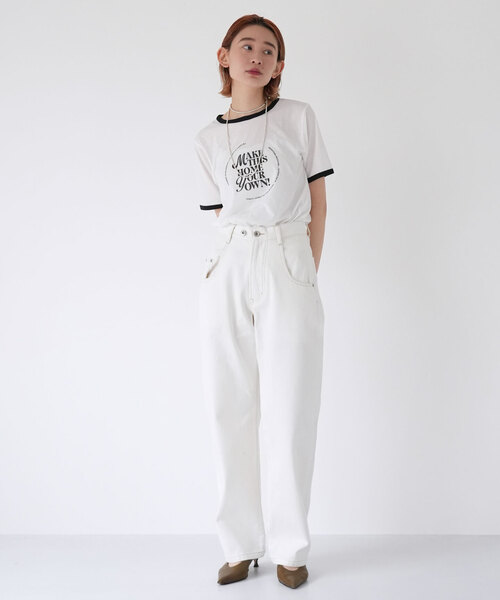 SLOBE citron.（スローブシトロン）の「SLOBE citron.カーブデニム（デニムパンツ・レディース・アイボリー・36/38）」の12枚目の写真