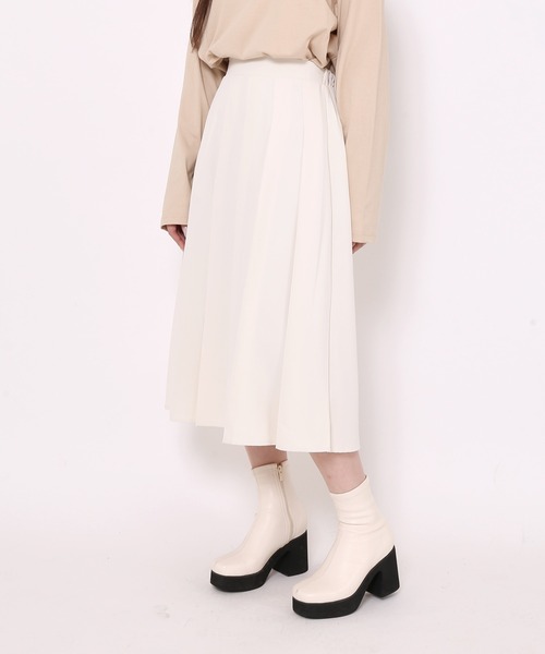 Figments（フィグメンツ）の「プリーツミドルスカート（スカート・レディース・ブラック/オフホワイト・FREE）」の2枚目の写真