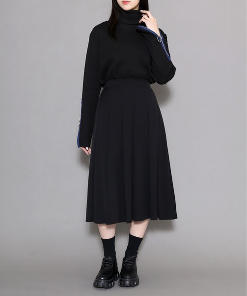 Figments（フィグメンツ）の「プリーツミドルスカート（スカート・レディース・ブラック/オフホワイト・FREE）」の10枚目の写真