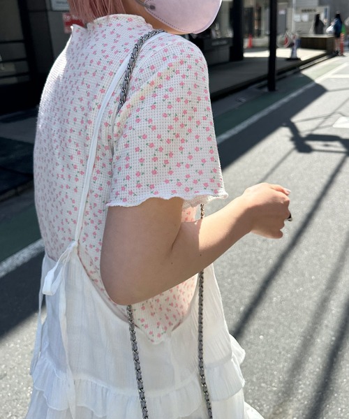 Alley by w closet（アリーバイダブルクローゼット）の「【セットアップ対応/Alley】ワッフル小花プリントショートプルオーバー（Tシャツ/カットソー・レディース・イエロー/オフホワイト/ミント・FREE）」の19枚目の写真