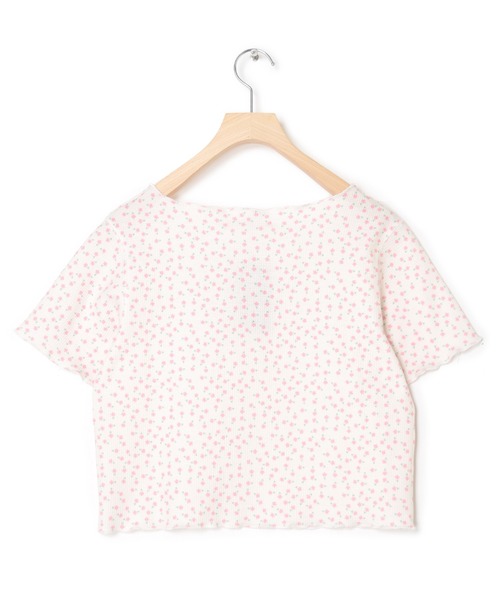 Alley by w closet（アリーバイダブルクローゼット）の「【セットアップ対応/Alley】ワッフル小花プリントショートプルオーバー（Tシャツ/カットソー・レディース・イエロー/オフホワイト/ミント・FREE）」の7枚目の写真