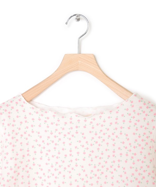 Alley by w closet（アリーバイダブルクローゼット）の「【セットアップ対応/Alley】ワッフル小花プリントショートプルオーバー（Tシャツ/カットソー・レディース・イエロー/オフホワイト/ミント・FREE）」の11枚目の写真