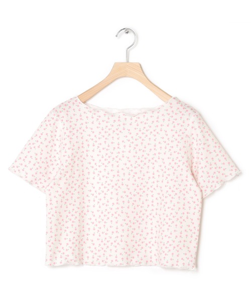 Alley by w closet（アリーバイダブルクローゼット）の「【セットアップ対応/Alley】ワッフル小花プリントショートプルオーバー（Tシャツ/カットソー・レディース・イエロー/オフホワイト/ミント・FREE）」の13枚目の写真