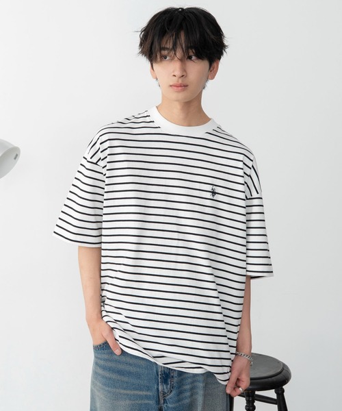 U.S. POLO ASSN.（ユーエスポロアッスン）の「∴WEGO/【26春夏/待望の再入荷！】U.S. POLO ASSN.別注ヘビーウエイトBIGTシャツ（Tシャツ/カットソー・メンズ・ブラック/ネイビー/ホワイト/グレー系その他/その他2/その他1/ホワイト系その他5/グレー・LARGE/MEDIUM/X-LARGE）」の2枚目の写真