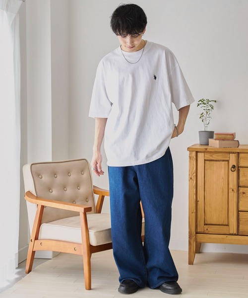 U.S. POLO ASSN.（ユーエスポロアッスン）の「∴WEGO/【26春夏/待望の再入荷！】U.S. POLO ASSN.別注ヘビーウエイトBIGTシャツ（Tシャツ/カットソー・メンズ・ブラック/ネイビー/ホワイト/グレー系その他/その他2/その他1/ホワイト系その他5/グレー・LARGE/MEDIUM/X-LARGE）」の14枚目の写真