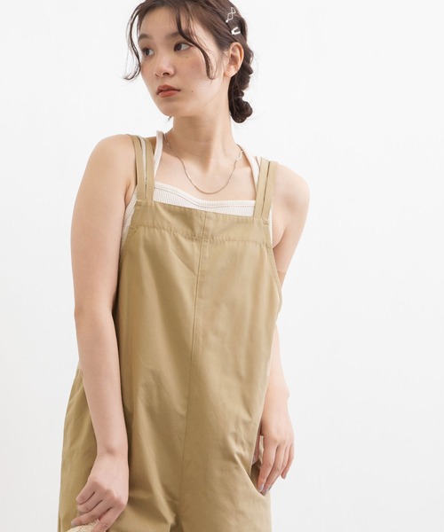 POU DOU DOU（プードゥドゥ）の「ダブルストラップキャミソール（キャミソール・レディース・ブラック/カーキ/オフホワイト/イエロー×グリーン・3）」の12枚目の写真