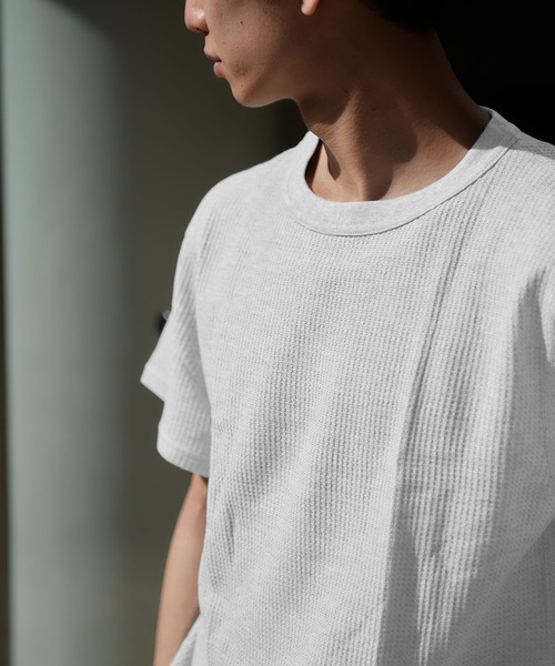 JEMORGAN(ジェーイーモーガン)の「【JEMORGAN / ジェーイーモーガン】サーマルクルーネック半袖Tシャツ(Tシャツ/カットソー・メンズ・ホワイト/ブラック/ナチュラル/杢グレー/カーキ/ネイビー・L/XL/M/S)」の2枚目の写真