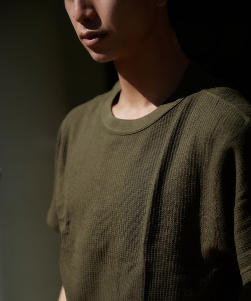 JEMORGAN(ジェーイーモーガン)の「【JEMORGAN / ジェーイーモーガン】サーマルクルーネック半袖Tシャツ(Tシャツ/カットソー・メンズ・ホワイト/ブラック/ナチュラル/杢グレー/カーキ/ネイビー・L/XL/M/S)」の1枚目の写真