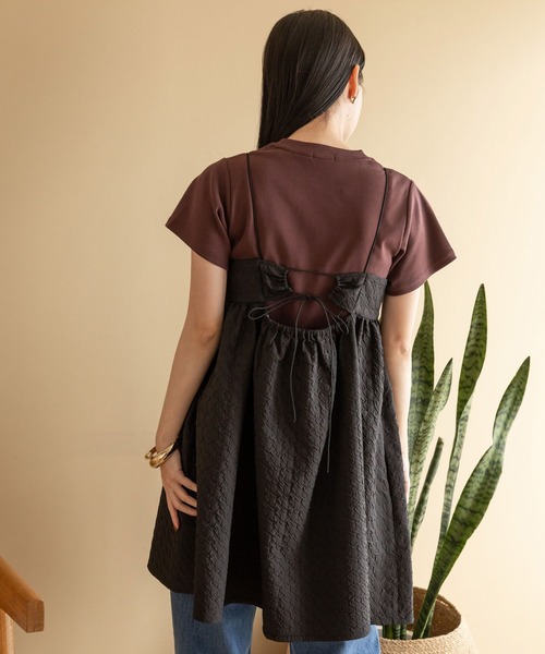 LOWRYS FARM（ローリーズファーム）の「エンボスキャミチュニック　704161（チュニック・レディース・ブルー/アイボリー/ブラック・FREE）」の16枚目の写真