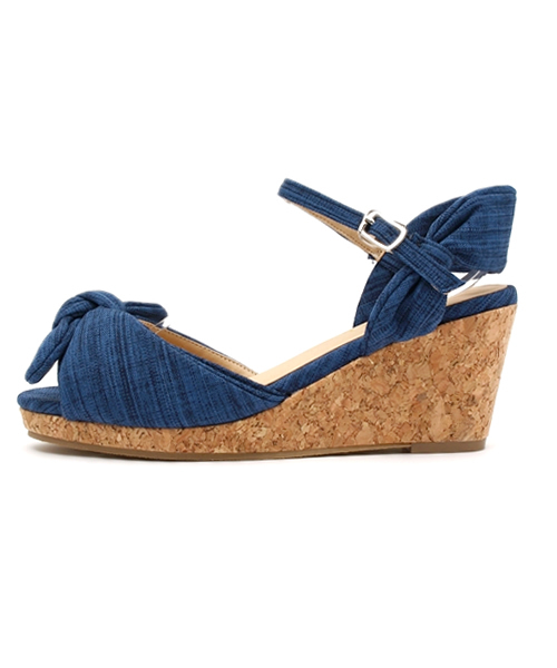 LE TALON（ルタロン）の「◇7CMリボンウエッジサンダル（サンダル・レディース・ピンク/イエロー/ホワイト/ネイビー・37.5/35.5/38/36.5）」の13枚目の写真