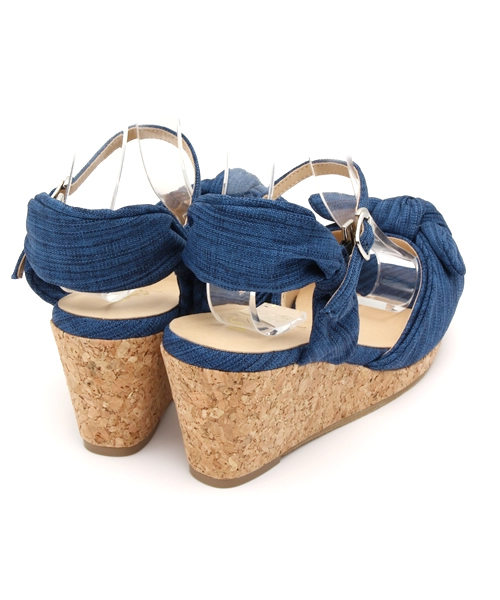 LE TALON（ルタロン）の「◇7CMリボンウエッジサンダル（サンダル・レディース・ピンク/イエロー/ホワイト/ネイビー・37.5/35.5/38/36.5）」の8枚目の写真