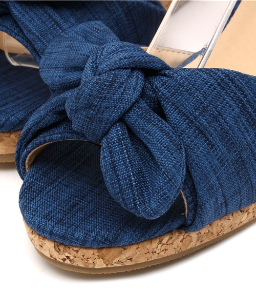 LE TALON（ルタロン）の「◇7CMリボンウエッジサンダル（サンダル・レディース・ピンク/イエロー/ホワイト/ネイビー・37.5/35.5/38/36.5）」の9枚目の写真