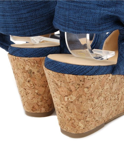 LE TALON（ルタロン）の「◇7CMリボンウエッジサンダル（サンダル・レディース・ピンク/イエロー/ホワイト/ネイビー・37.5/35.5/38/36.5）」の12枚目の写真