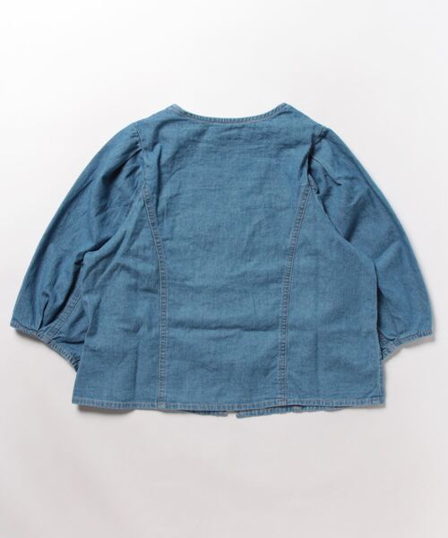 STYLEBLOCK（スタイルブロック）の「デニムクロップドブラウス（シャツ/ブラウス・レディース・ライトブルー/ネイビー/ブルー・M）」の4枚目の写真