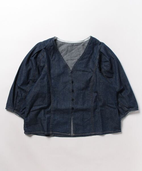 STYLEBLOCK（スタイルブロック）の「デニムクロップドブラウス（シャツ/ブラウス・レディース・ライトブルー/ネイビー/ブルー・M）」の5枚目の写真