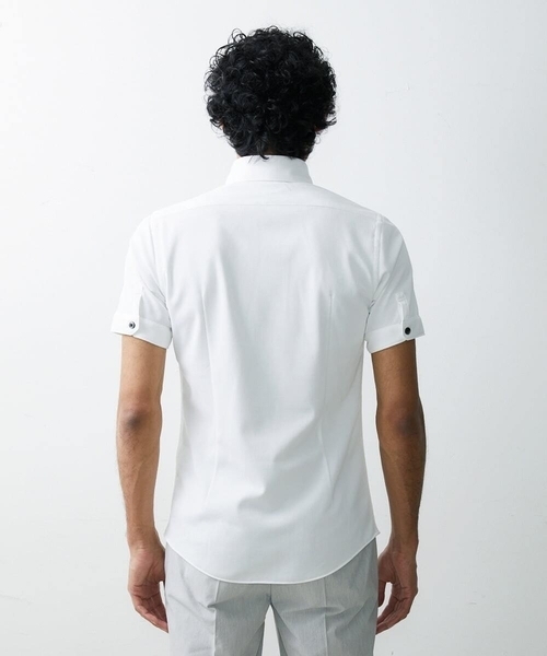 MICHEL KLEIN HOMME   （ミッシェルクランオム）の「【2023年モデル】《日本製》イージーケア半袖ドレスシャツ（シャツ/ブラウス・メンズ・ホワイト/ネイビー・LARGE/MEDIUM/X-LARGE）」の9枚目の写真