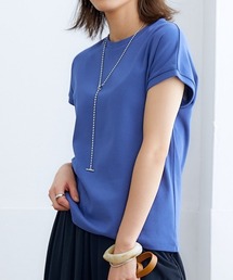 ＵＶカット綿１００％フライス素材フレンチスリーブＴシャツ